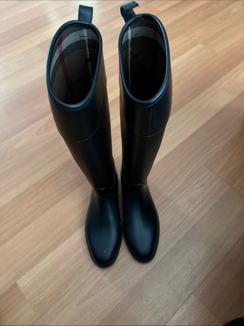 Burberry Tall Black Riding Boots - Classic Waterproof Design